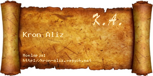 Kron Aliz névjegykártya